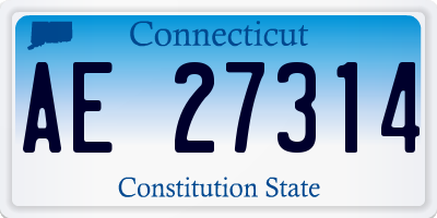 CT license plate AE27314