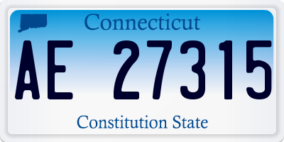 CT license plate AE27315