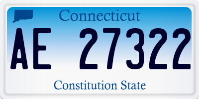 CT license plate AE27322