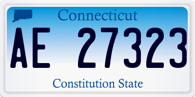CT license plate AE27323