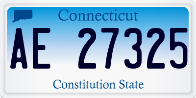 CT license plate AE27325