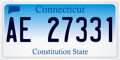 CT license plate AE27331