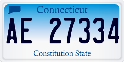 CT license plate AE27334