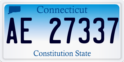 CT license plate AE27337