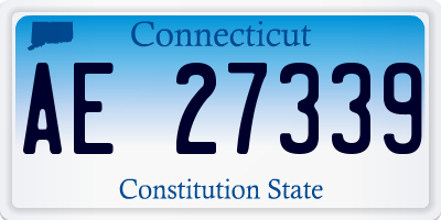 CT license plate AE27339