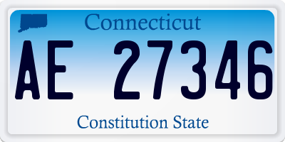 CT license plate AE27346