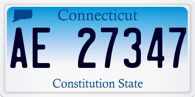 CT license plate AE27347