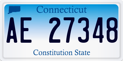 CT license plate AE27348