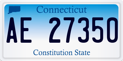 CT license plate AE27350