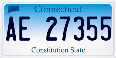 CT license plate AE27355
