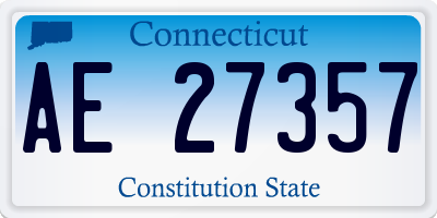 CT license plate AE27357
