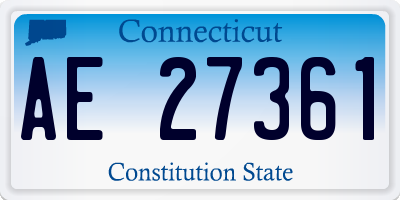 CT license plate AE27361