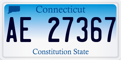 CT license plate AE27367