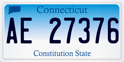 CT license plate AE27376