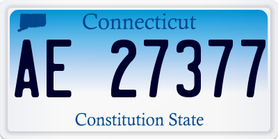 CT license plate AE27377