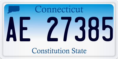 CT license plate AE27385