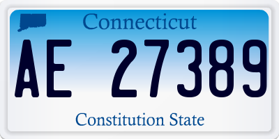 CT license plate AE27389
