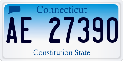 CT license plate AE27390