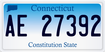 CT license plate AE27392