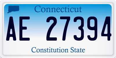 CT license plate AE27394