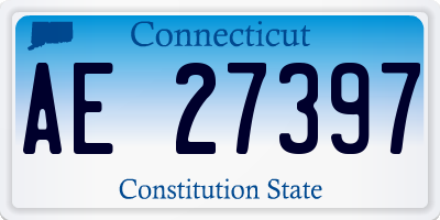 CT license plate AE27397