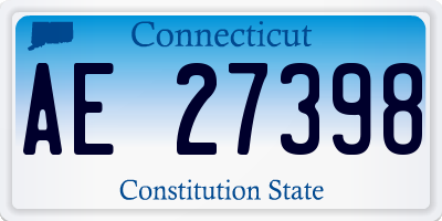 CT license plate AE27398