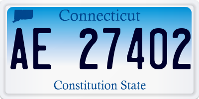 CT license plate AE27402