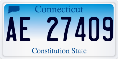 CT license plate AE27409