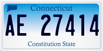 CT license plate AE27414
