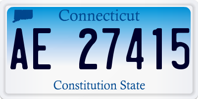 CT license plate AE27415