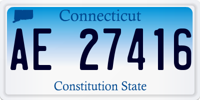 CT license plate AE27416
