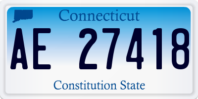 CT license plate AE27418
