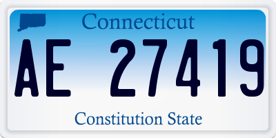 CT license plate AE27419