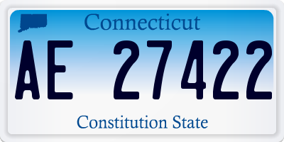 CT license plate AE27422