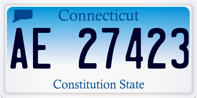 CT license plate AE27423