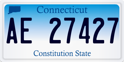 CT license plate AE27427