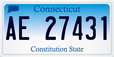 CT license plate AE27431
