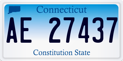 CT license plate AE27437