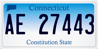 CT license plate AE27443