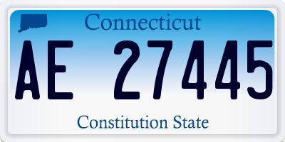 CT license plate AE27445