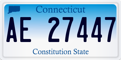 CT license plate AE27447
