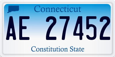 CT license plate AE27452
