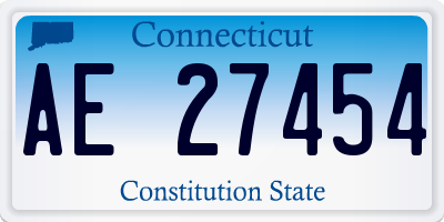 CT license plate AE27454