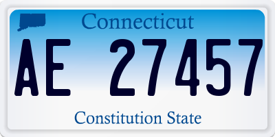 CT license plate AE27457