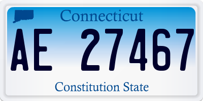CT license plate AE27467