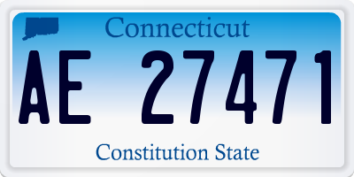 CT license plate AE27471