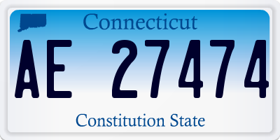 CT license plate AE27474