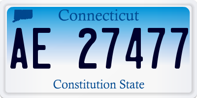 CT license plate AE27477
