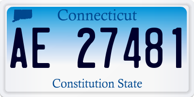 CT license plate AE27481