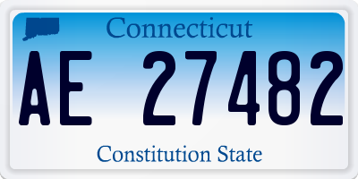 CT license plate AE27482